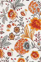 Orange Leave & Brown Flower Half Sleeve White Skate Fish Girls