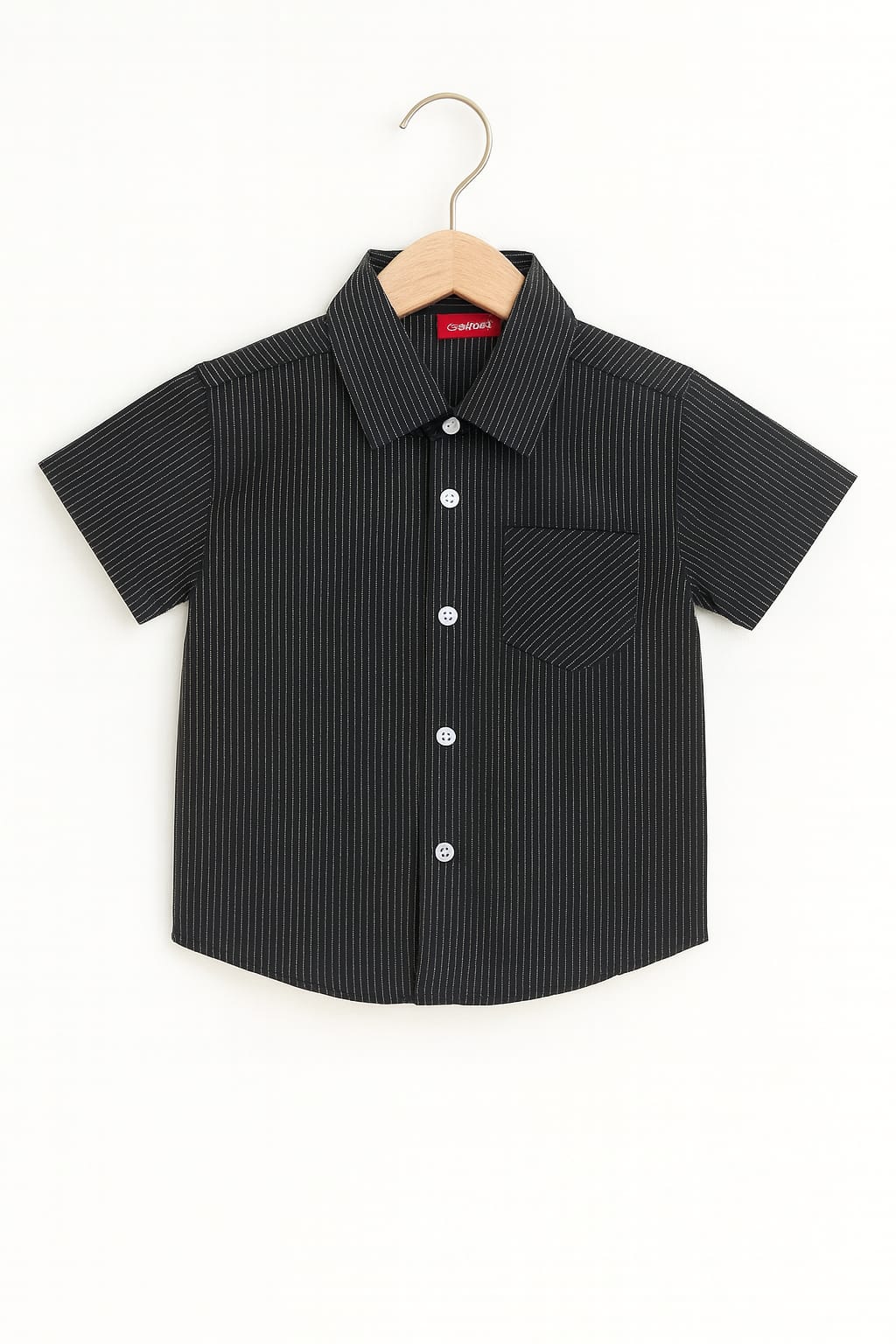 Let's Go White Inner Black Double Casual Shirt Boys