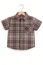 Tom & Jerry Black Inner Mahroon Skin Check Double Casual Shirt Boys