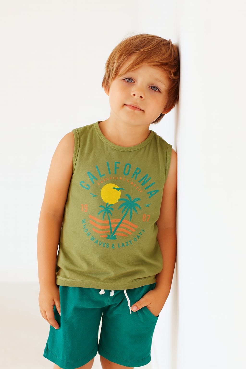 California Sleeveless Brown Nicker Suit Boys