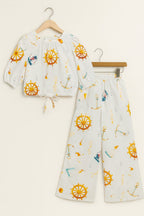 Ship Wheel Full Sleeve White Skate Fish Girls