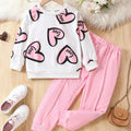 Love Pink Heart White Track-suit Girls ( Factory )