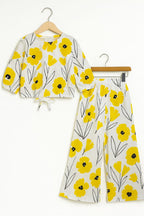 Yellow Flower All Over Print Full Sleeve White Skate Fish Girls(N)