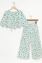 Parrot & Peach Flower Full Sleeve White Skate Fish Girls