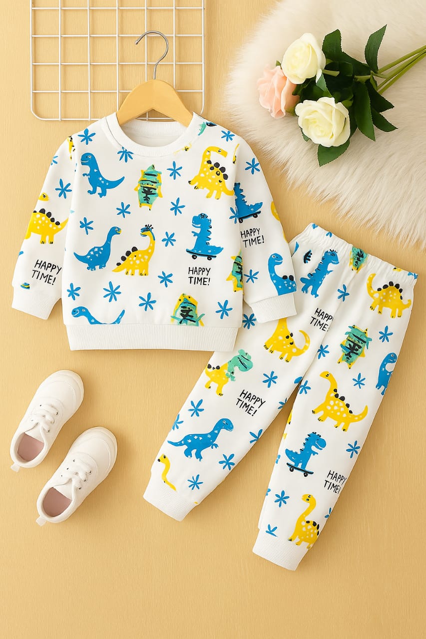 Happy Time White Track-Suit Boys