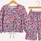 Parrot & Pink Flower Full Sleeve White Skate Fish Girls