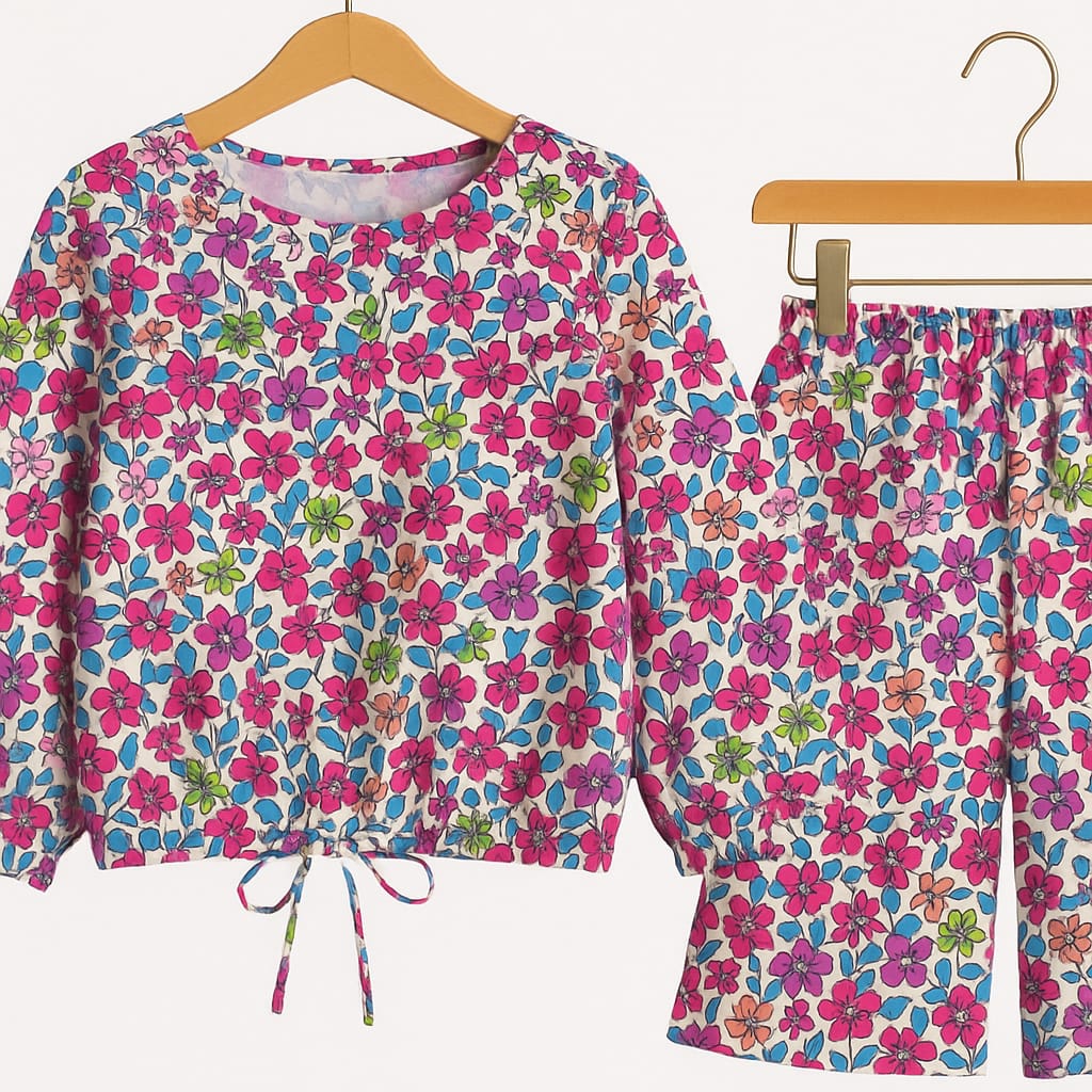 Parrot & Pink Flower Full Sleeve White Skate Fish Girls