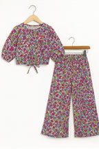 Parrot & Pink Flower Full Sleeve White Skate Fish Girls