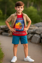 Meaning Of Life Red Inner Skin Check Double Casual Shirt Boys