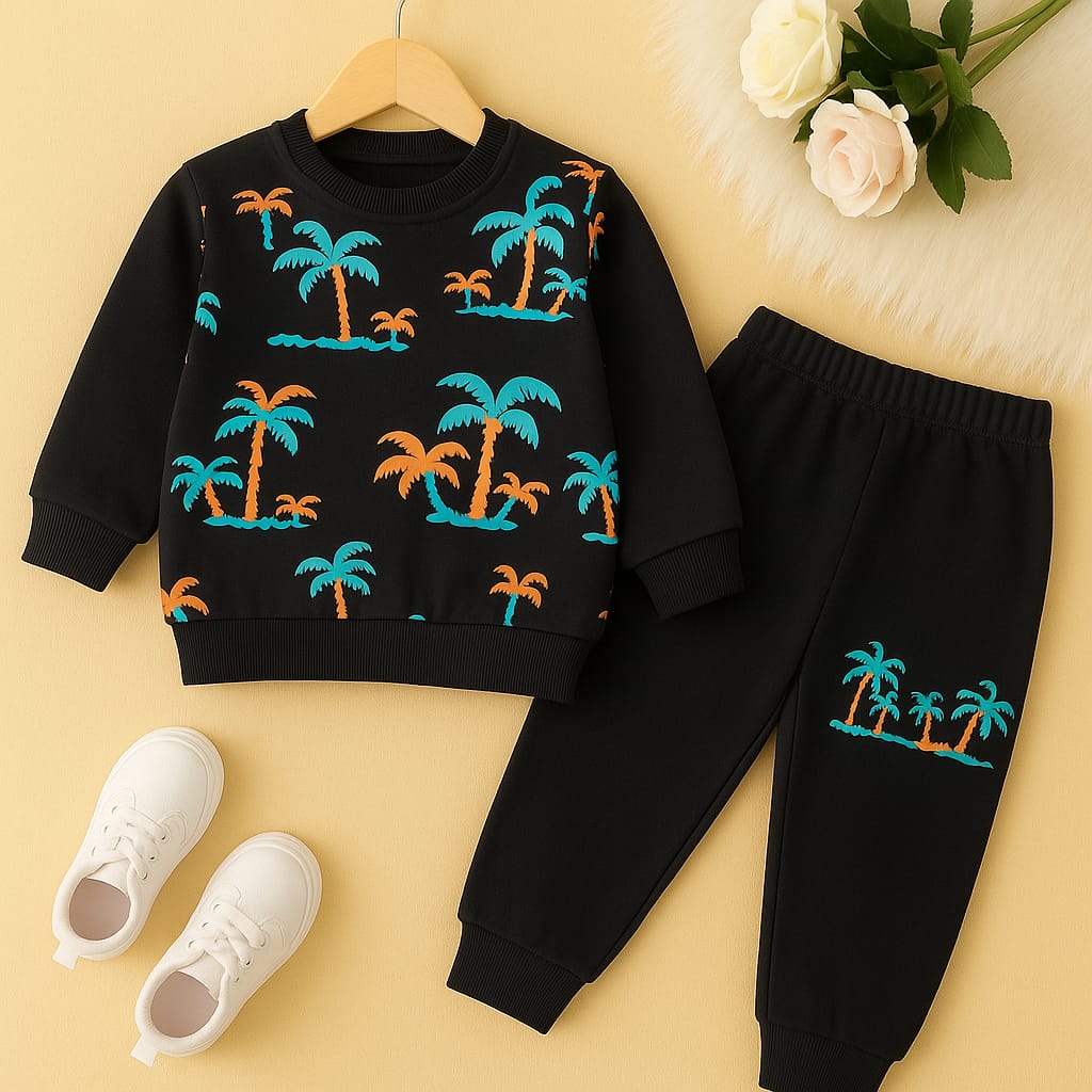 Multiple Trees Black Track-Suit Boys