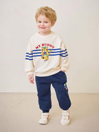 My Buddy White, Navy Trouser Track-suit-Boys