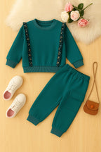 Multi Flower With Frill Zinc Track-suit Girls