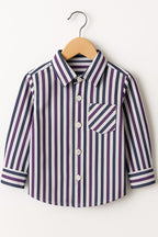 Purple & Black Line Casual Shirt Boys ( R-145=153 )