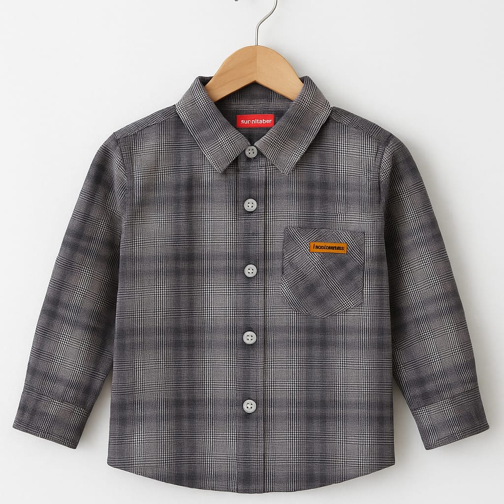 Gray & Black Winter Casual-Shirt Boys