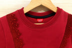 Shoulder Lase Red Sweatshirt Girls
