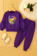 Sun Flower Purple Track-suit Girls