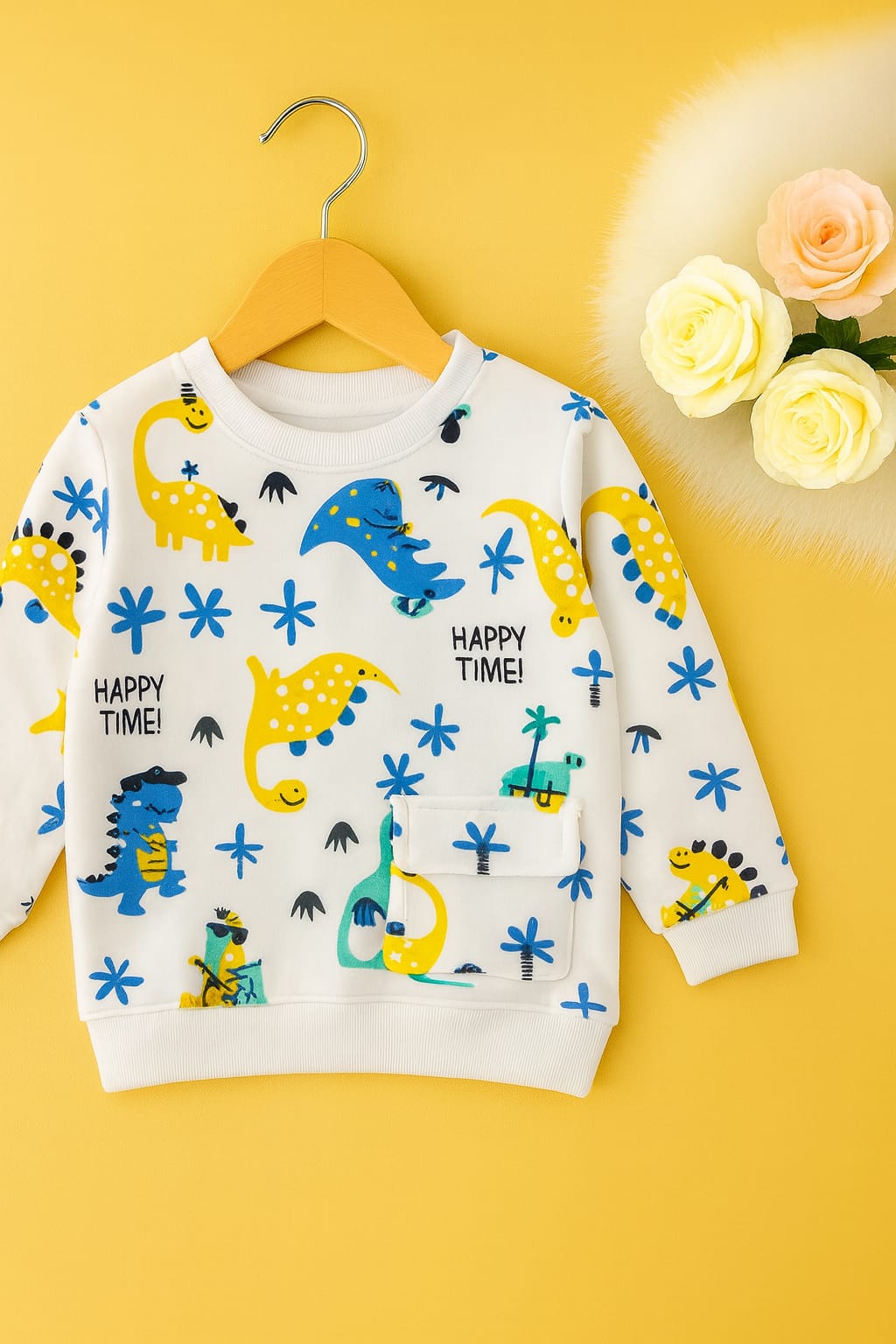 Happy Time White Sweatshirt Boys