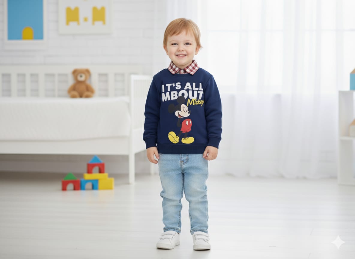 It All About Navy Double Sweatshirt Boys