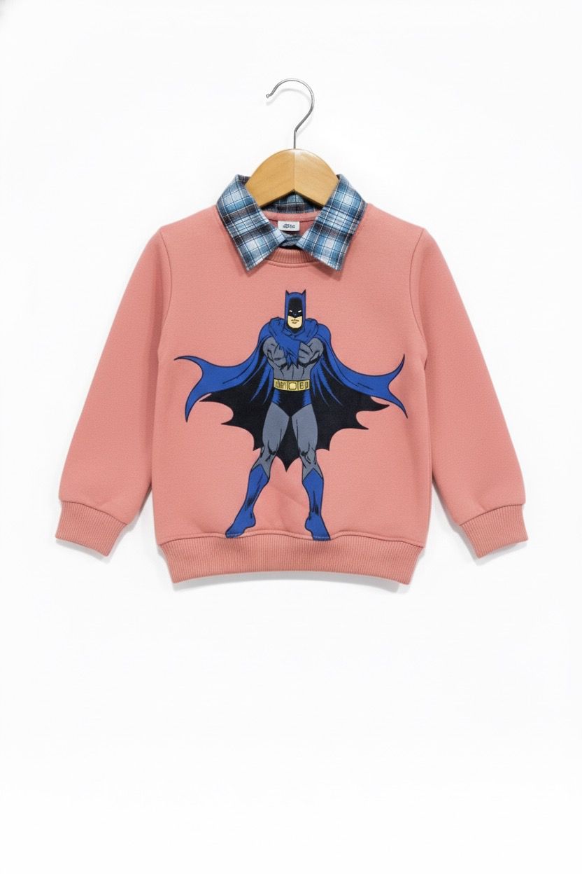 Batman Peach Double Sweatshirt Boys ( Factory )