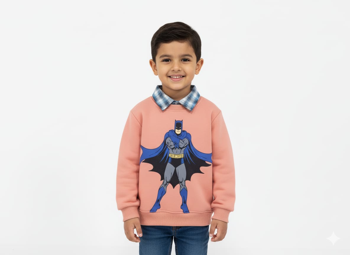 Batman Peach Double Sweatshirt Boys ( Factory )