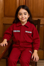 Two Pocket Red Track-suit Girls