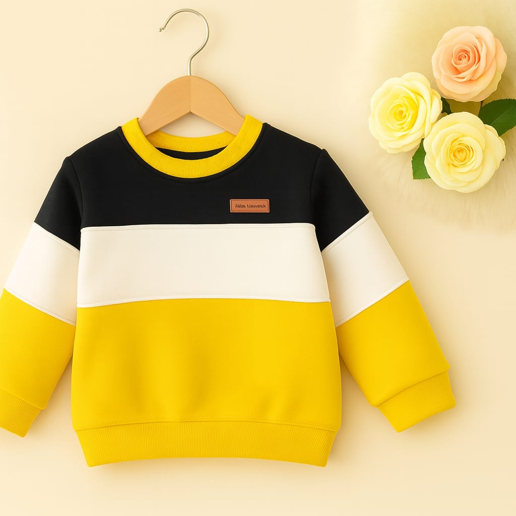 Three Penal Black & Yellow Sweatshirt Boys