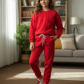 Front Pocket Red Track-Suit Girls ( R-79 ) ( Factory )