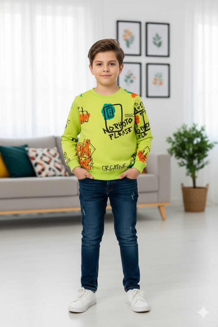 No Wifi Lime Sweatshirt Boys