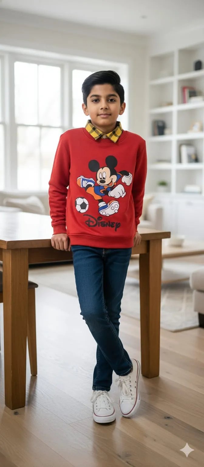 Disney Red Double Sweatshirt Boys R-392