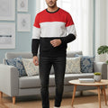 Red & Black Penal Sweatshirt Men's