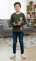 Tom Faces From Side Mehndi T-Shirt Boys