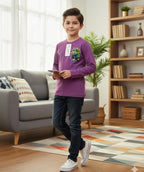 Hulk Logo Purple T-Shirt Boys