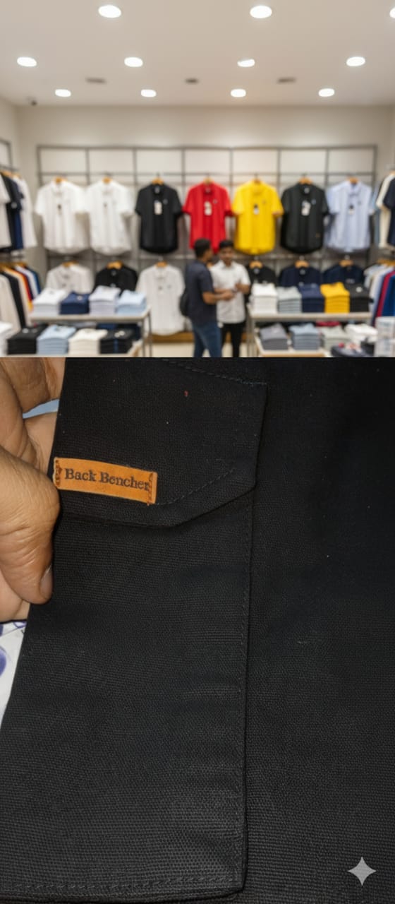 6 Pocket Black Trouser Men's