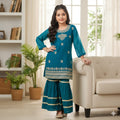 Front Embroidery Zinc Gharara Suit Girls ( R-306 N )