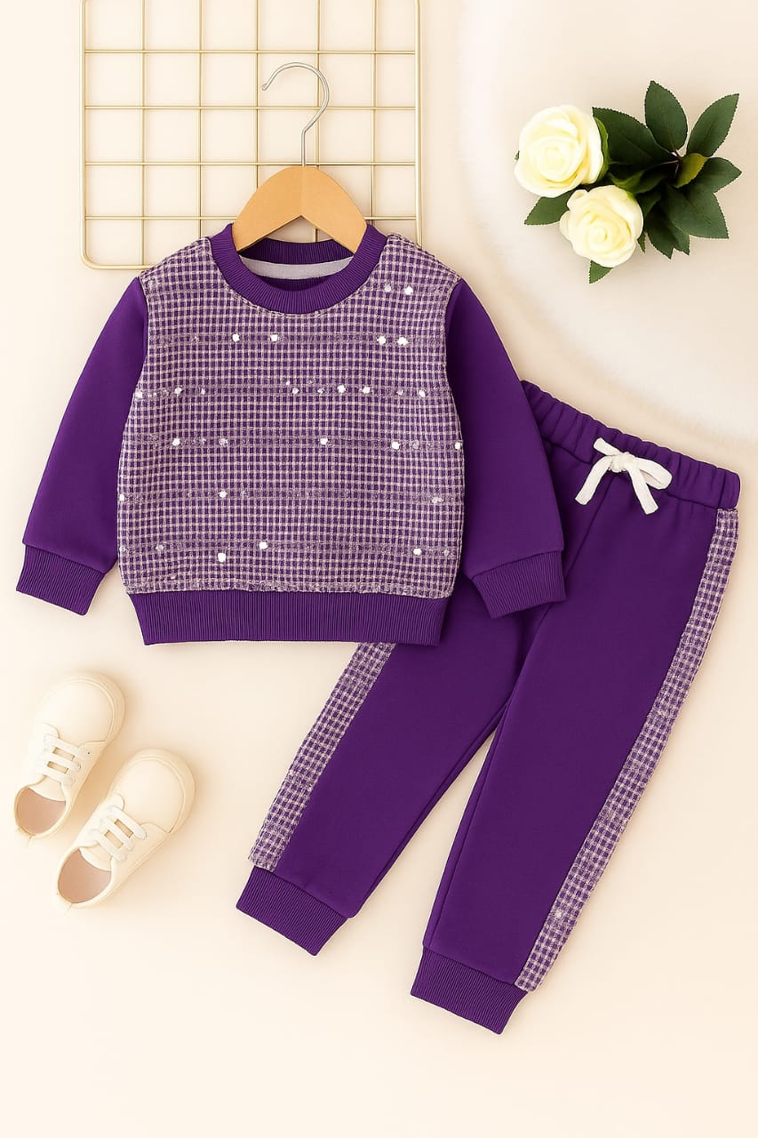 Sparkle Queen Purple Track-suit Girls
