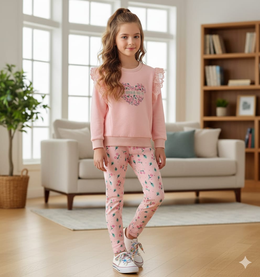 Un Amour Peach Track-suit Girls