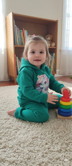 Unicorn Green Hoodies Track-Suit Newborn