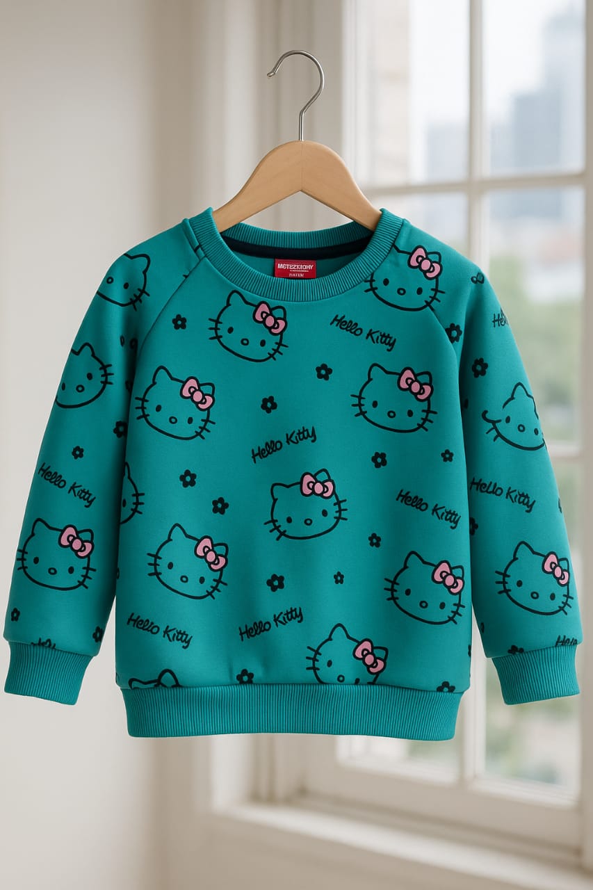 Hello Kitty Teal Sweatshirt Girls