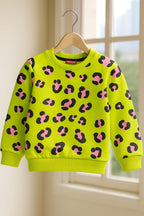 Leopard All Over Print Parrot Sweatshirt Girls