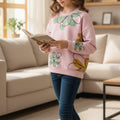 Bloomy Petal Baby Pink Sweatshirt for Girls