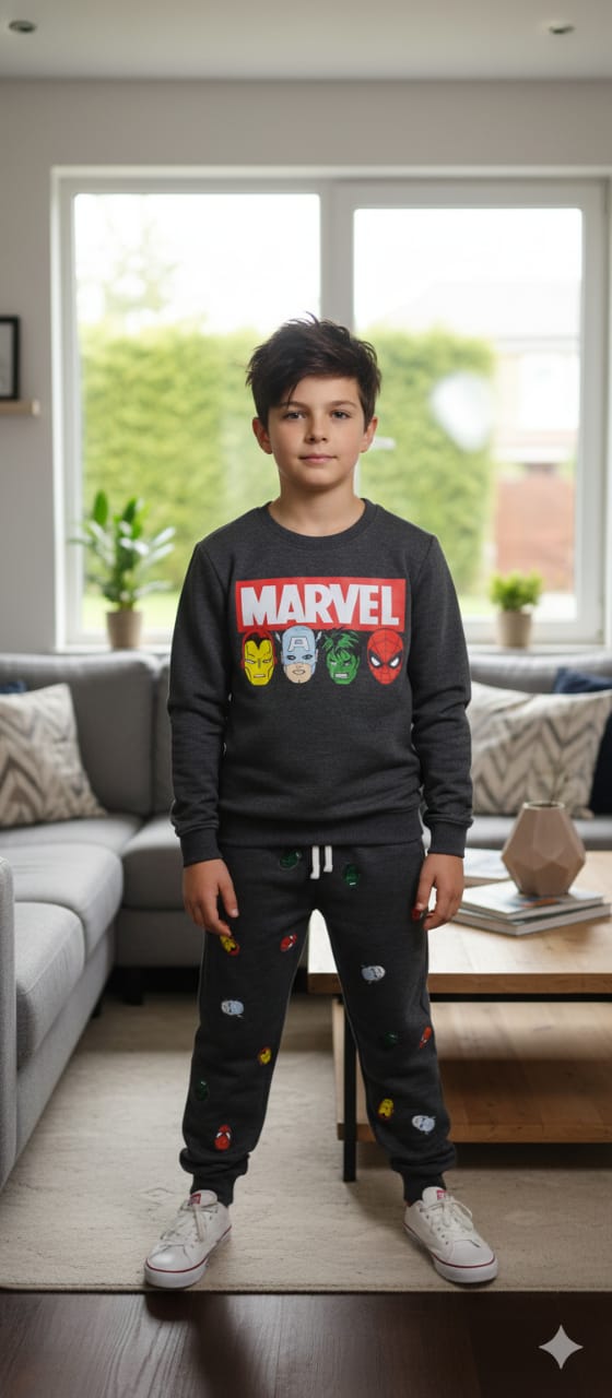 Marvel Charcoal Track-Suit Boys