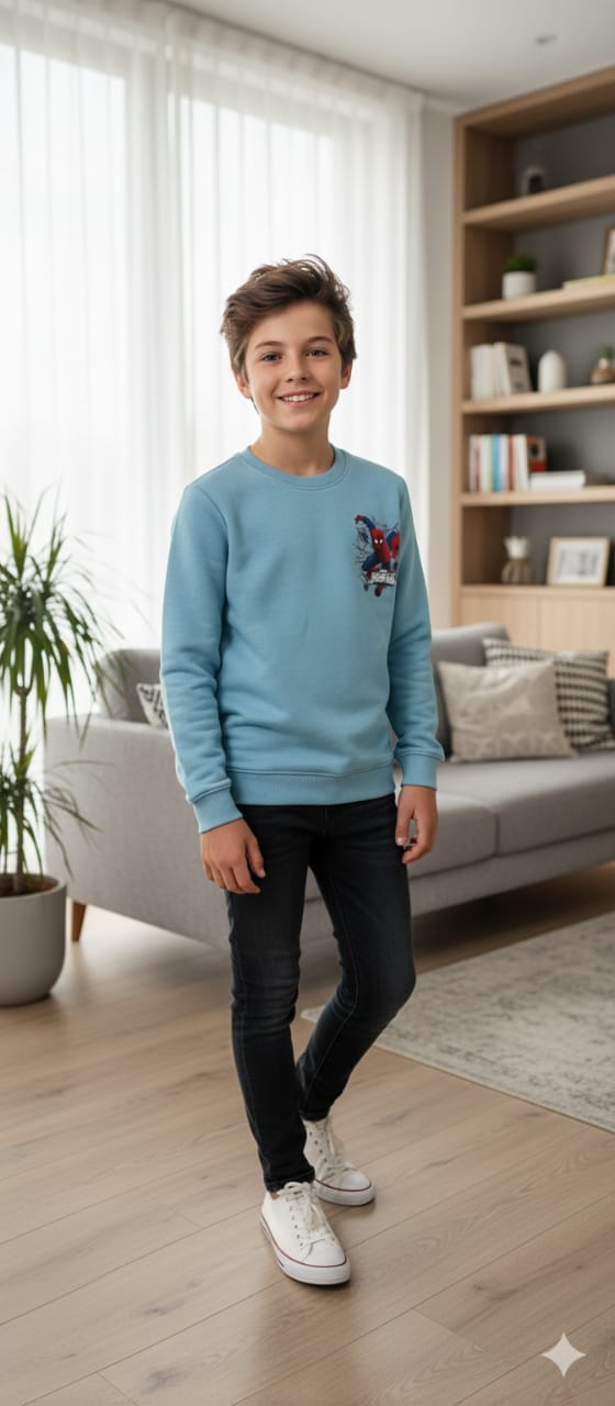 Ultimate Spiderman Light Blue Sweatshirt Boys ( R-61 )