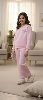You Look Pretty Baby Pink Track-suit Girls