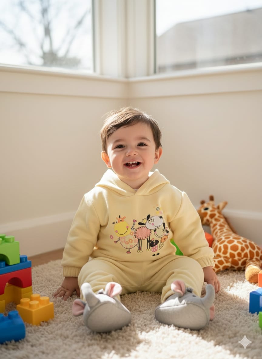 Happy Farm Friends Lemon Hoodies Track-Suit Newborn