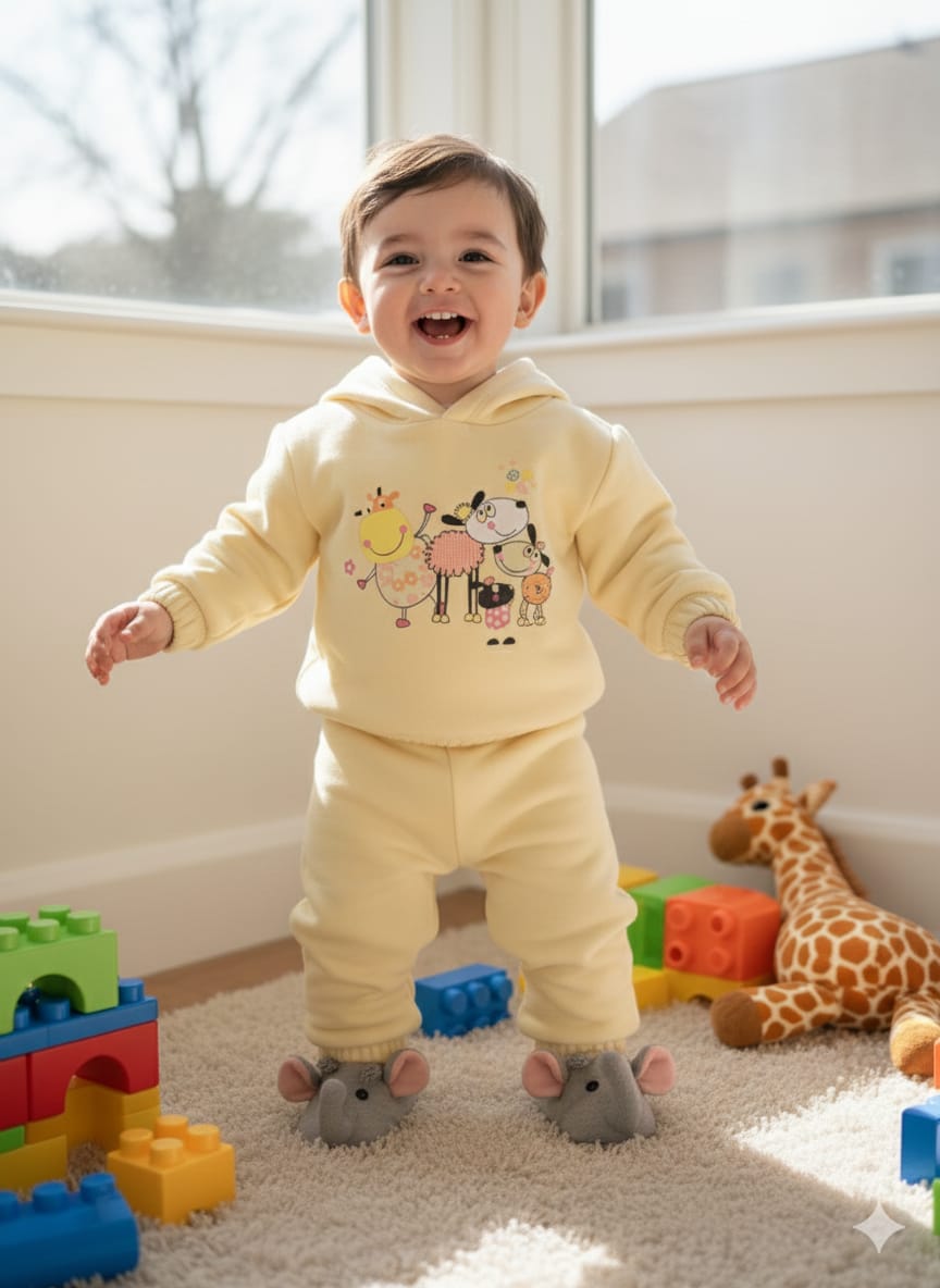 Happy Farm Friends Lemon Hoodies Track-Suit Newborn