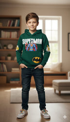 Superman Green Hoodies Boys