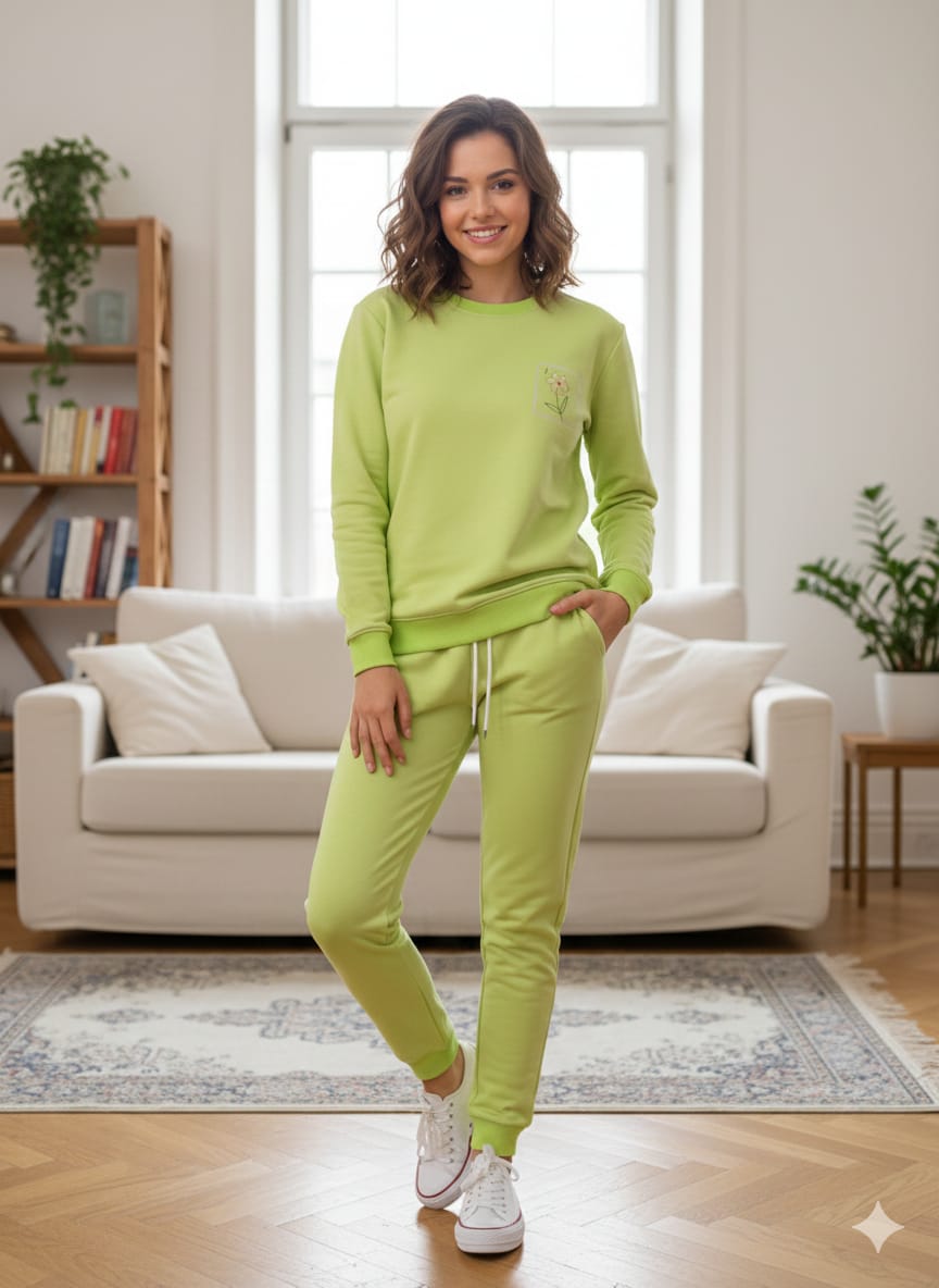 Flower Logo Lime Track Suit