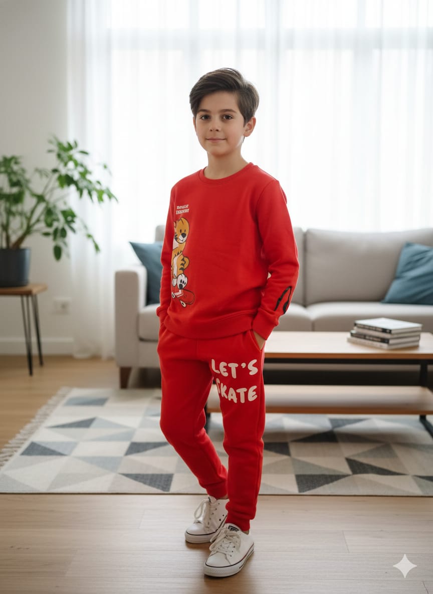 Roulez Jeunesse Red Track-suit Boys