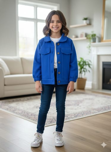 Two Pocket Royal Blue Jacket Girls