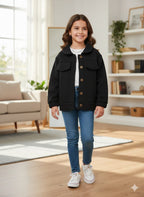 Two Pocket Black Jacket Girls